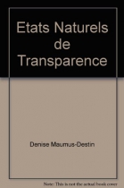 Couverture du livre : "États naturels de transparence"